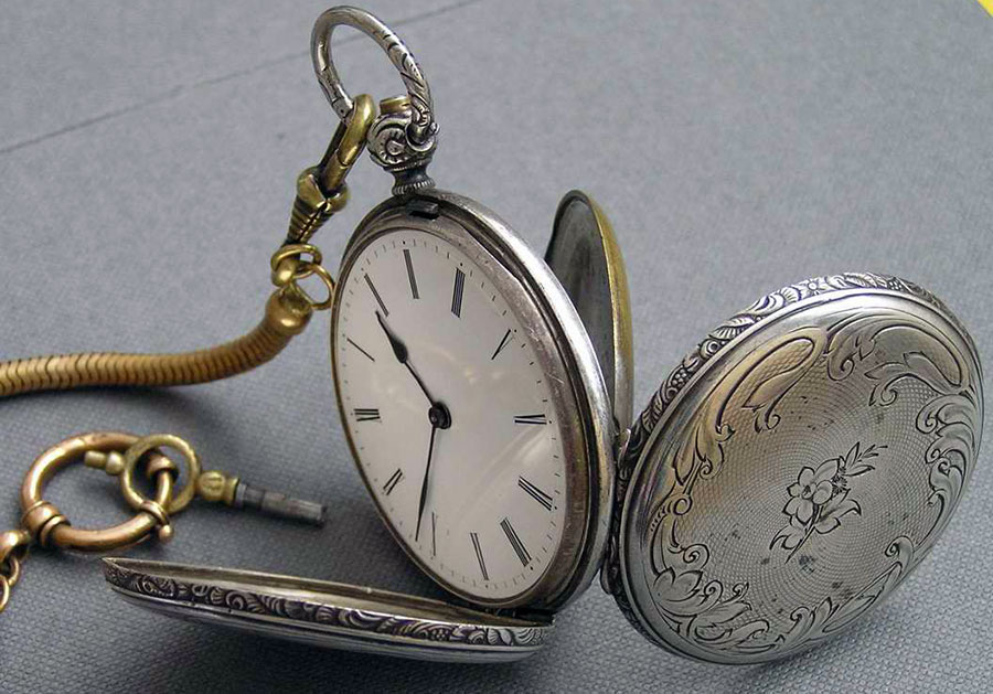 Серебряные карманные часы. 19 век Adrian Molé
