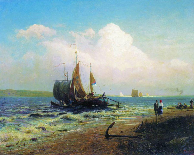 На реке. Ветреный день. 1869
